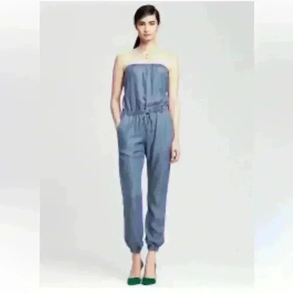 Banana Republic strapless chambray jumpsuit - Picture 1 of 4